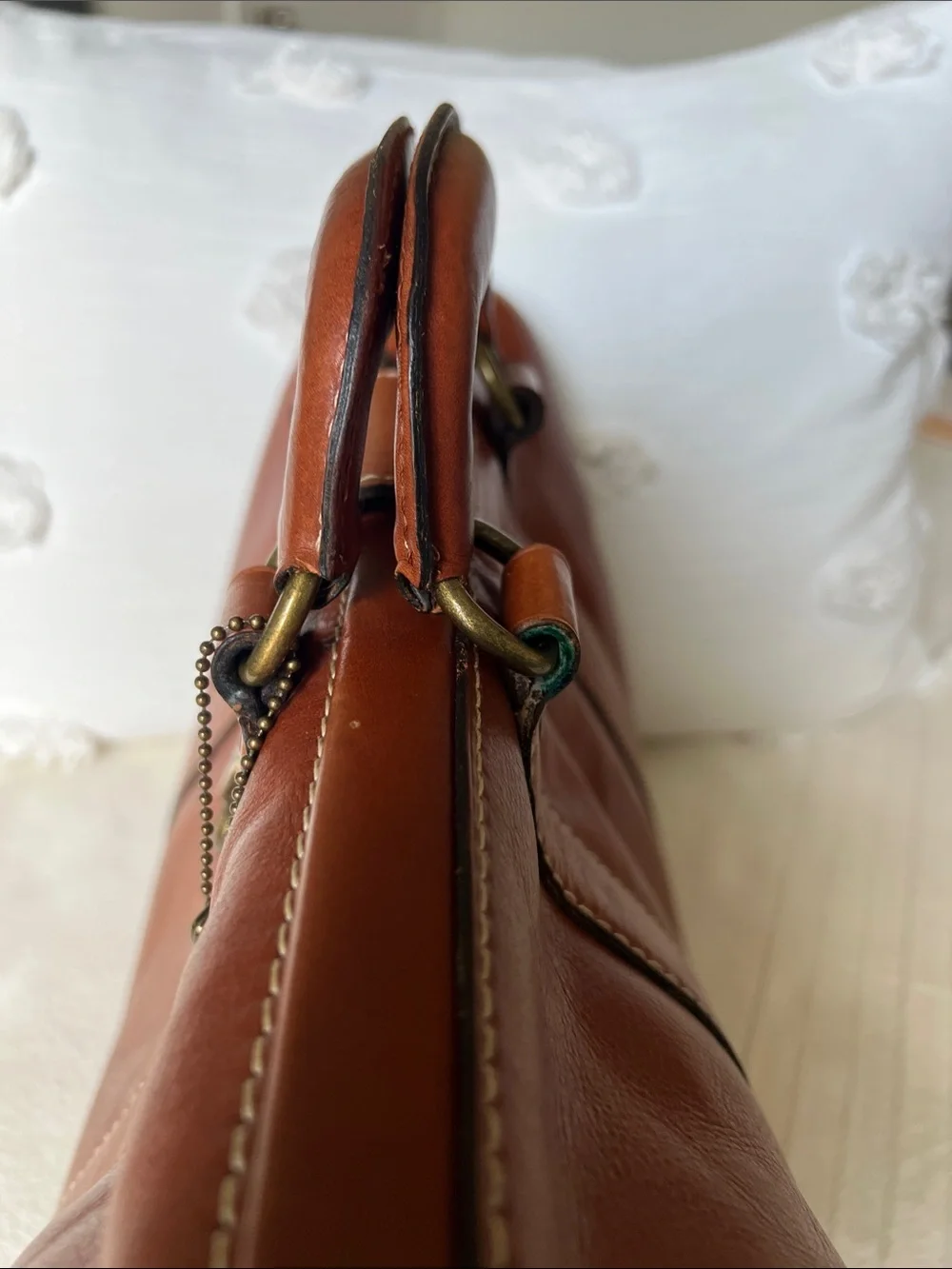 Nash Men's Brown Leather Briefcase Travel Bag - Classic Carry. Italian Leather